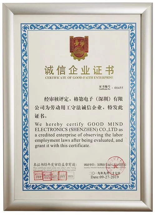 Certificate Of Goodfaith Enterprise001
